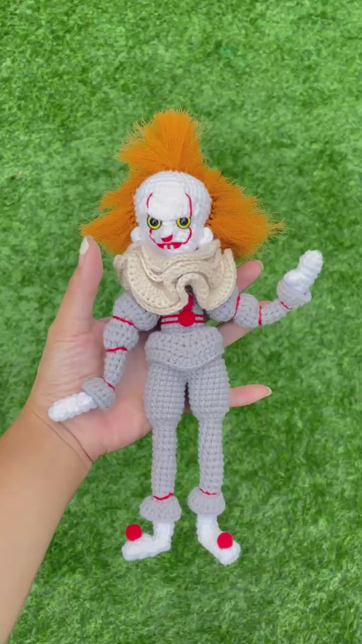 Handmade Crochet Pennywise IT Doll
