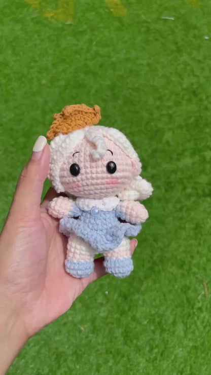 Handmade Crochet Elsa Frozen Queen Keychain
