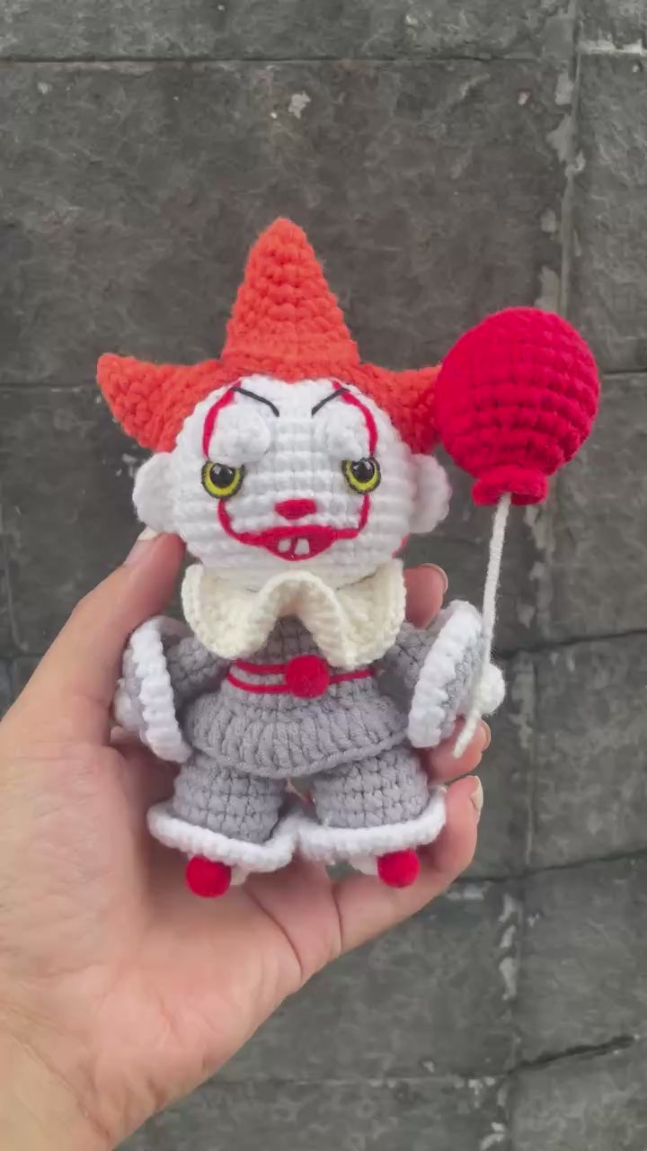Handmade Crochet Pennywise IT Doll