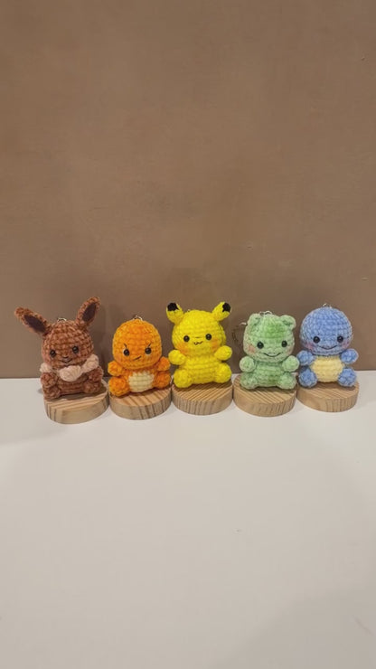 Handmade Crochet Pokemon Keychain Set