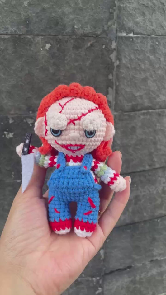 Handmade Crochet Spooky Halloween Chucky Doll