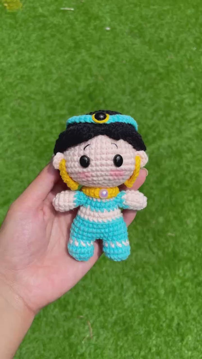 Handmade Crochet Jasmine Princess Keychain