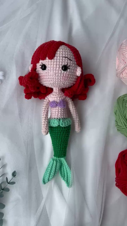 Handmade Crochet Ariel Mermaid Princess Doll