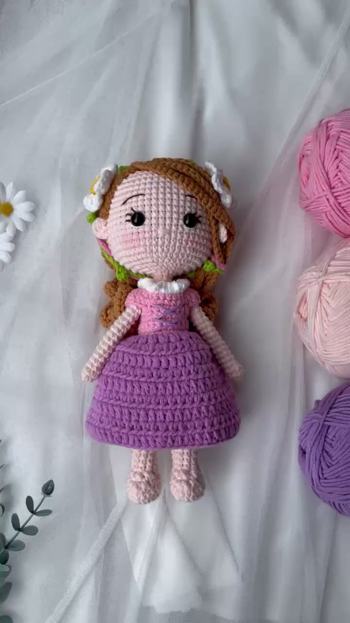 Handmade Crochet Rapunzel Princess Doll