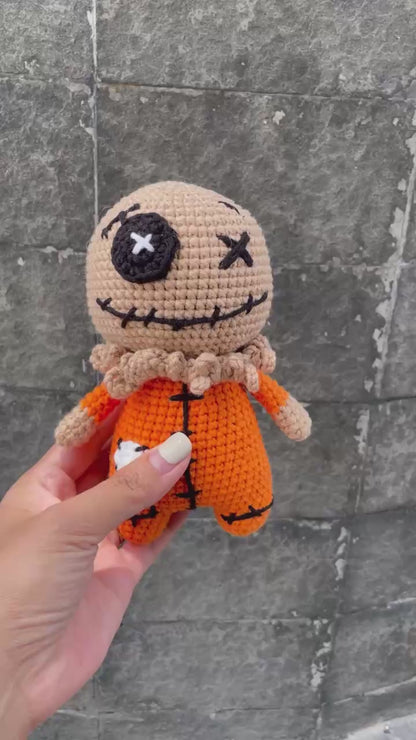 Handmade Crochet Creepy Halloween Sam Doll