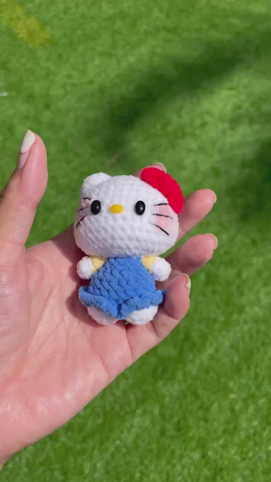 Handmade Crochet Hello Kitty Keychain