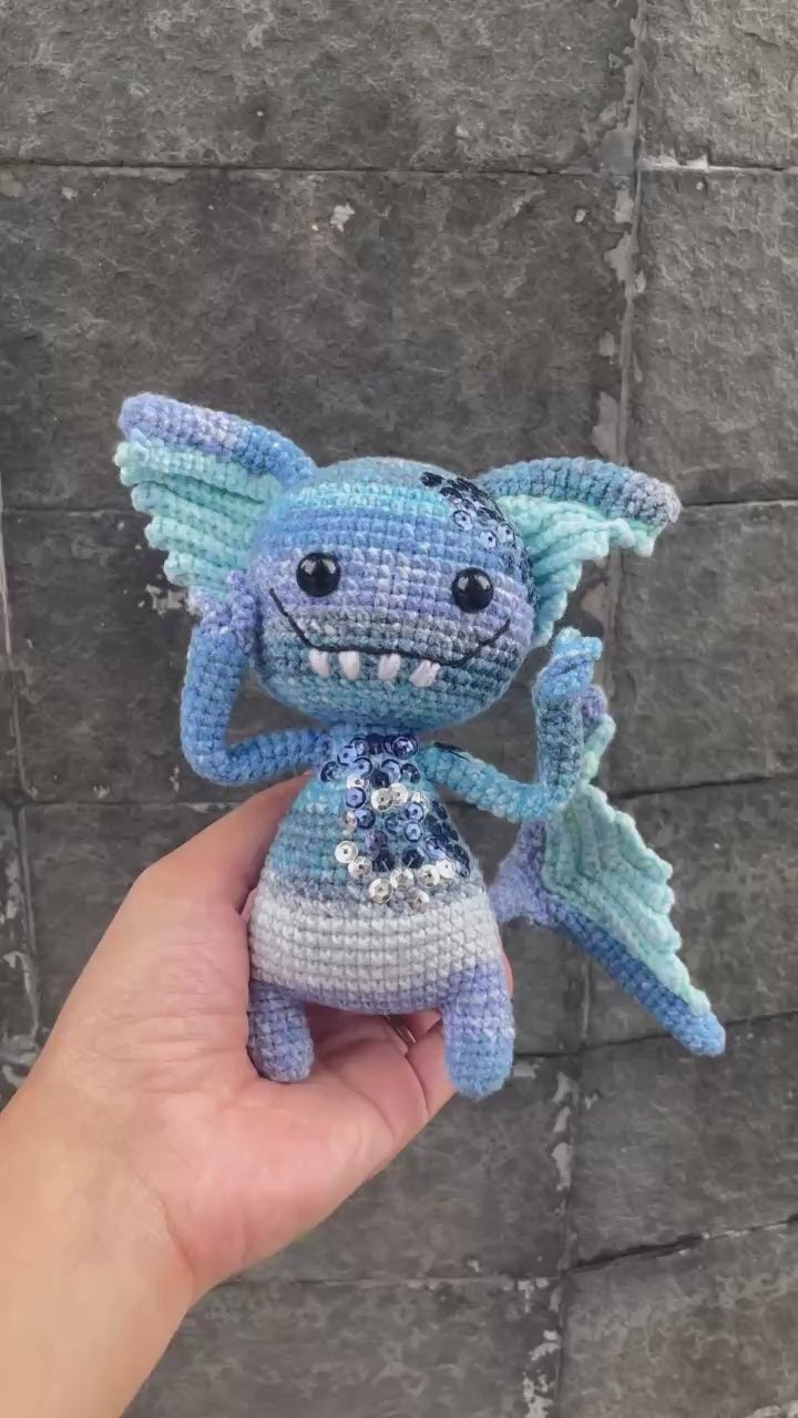 Handmade Crochet Halloween Spooky Mermaid Doll