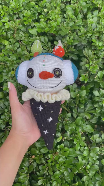 Handmade Crochet Creepy Clown Ice Cream Plush