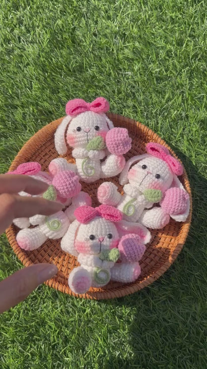 Handmade Crochet Bunny Rabbit Keychain
