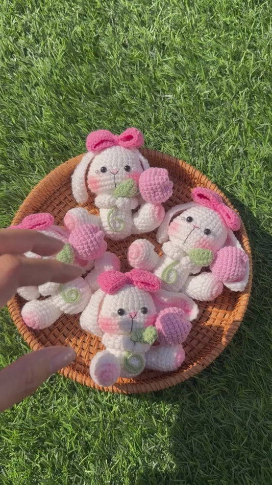 Handmade Crochet Bunny Rabbit Keychain