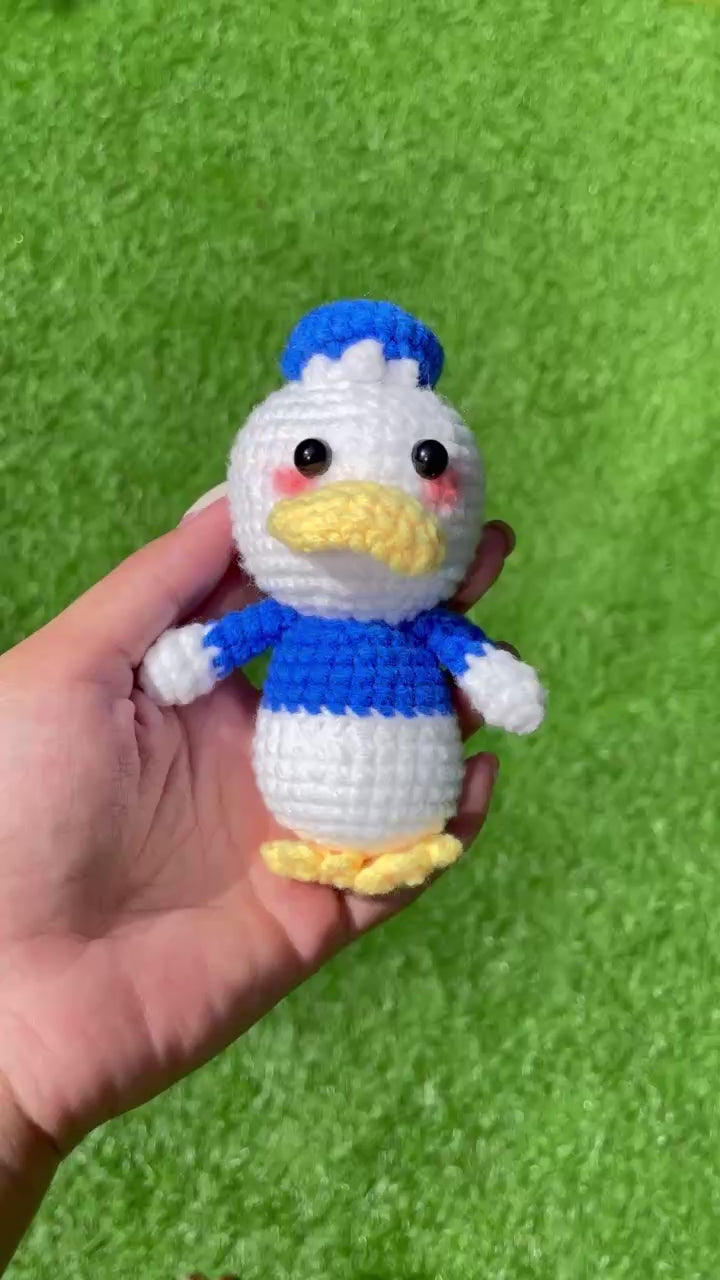Handmade Crochet Donald Duck Couple Keychain