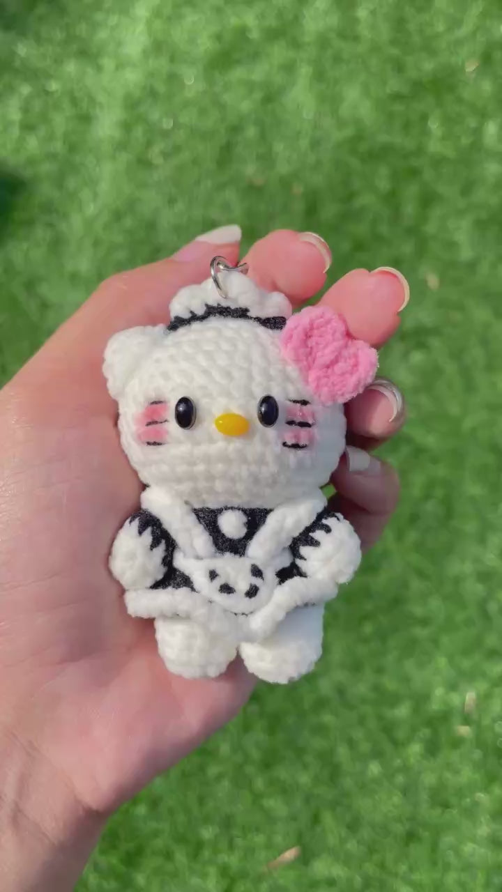 Handmade Crochet Hello Kitty Keychain
