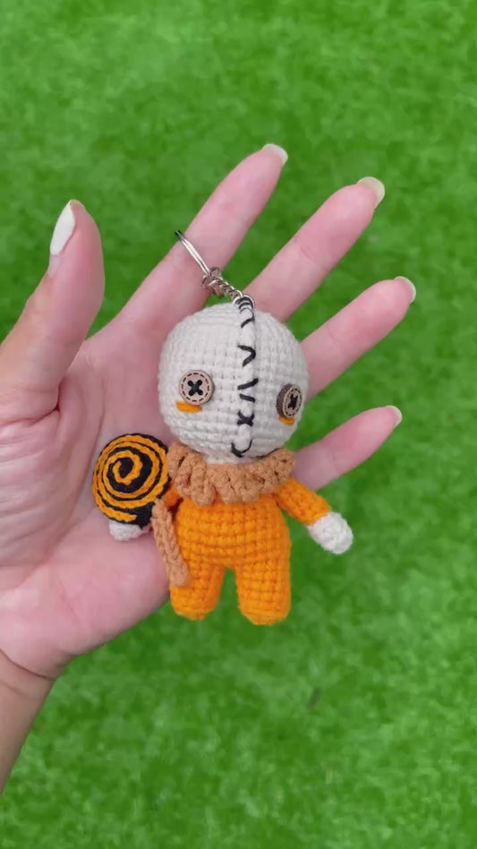 Handmade Crochet Spooky Halloween Sam Doll Keychain