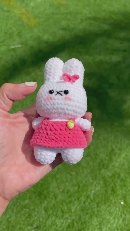 Handmade Crochet Miffy Bunny Rabbit Keychain