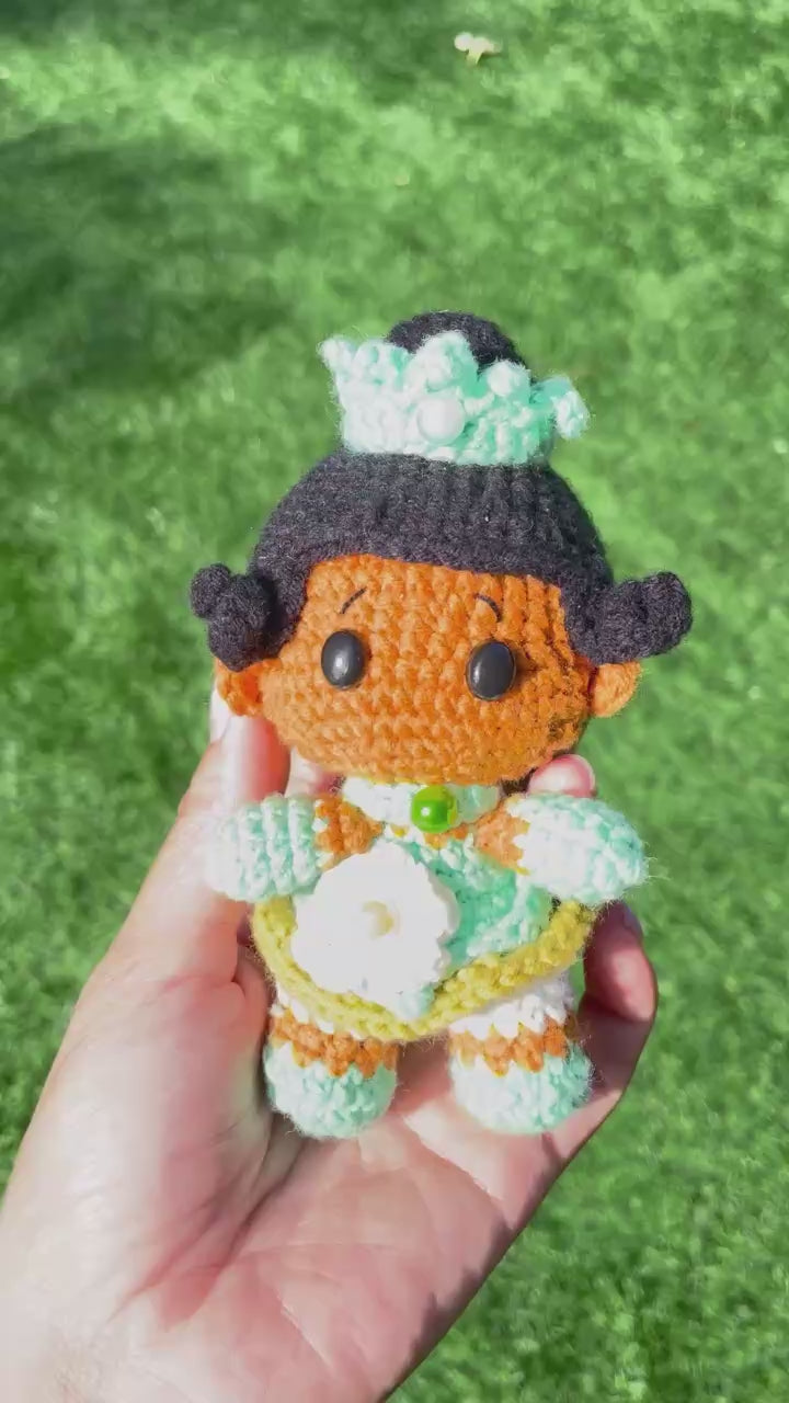 Handmade Crochet Tiana Princess Keychain