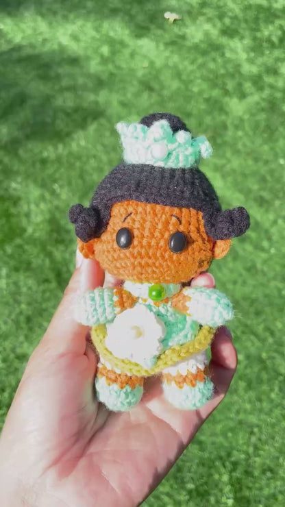 Handmade Crochet Tiana Princess Keychain