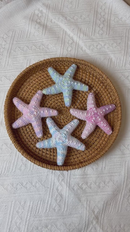 Handmade Crochet Starfish Keychain