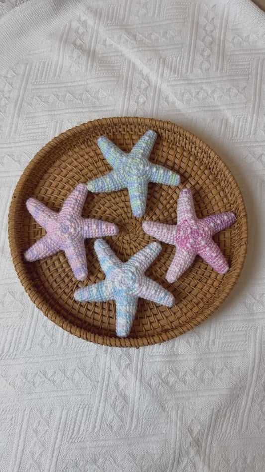 Handmade Crochet Starfish Keychain