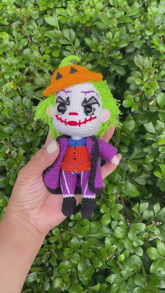 Handmade Crochet Joker Doll