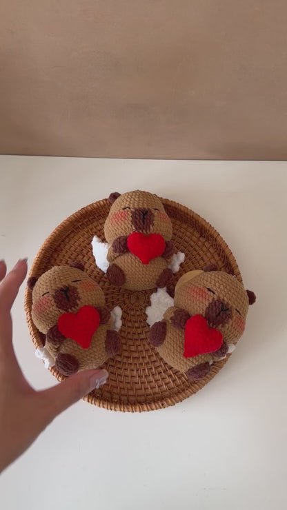 Handmade Crochet Capybara Keychain