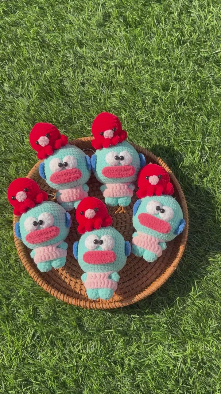 Handmade Crochet Hangyodon Keychain