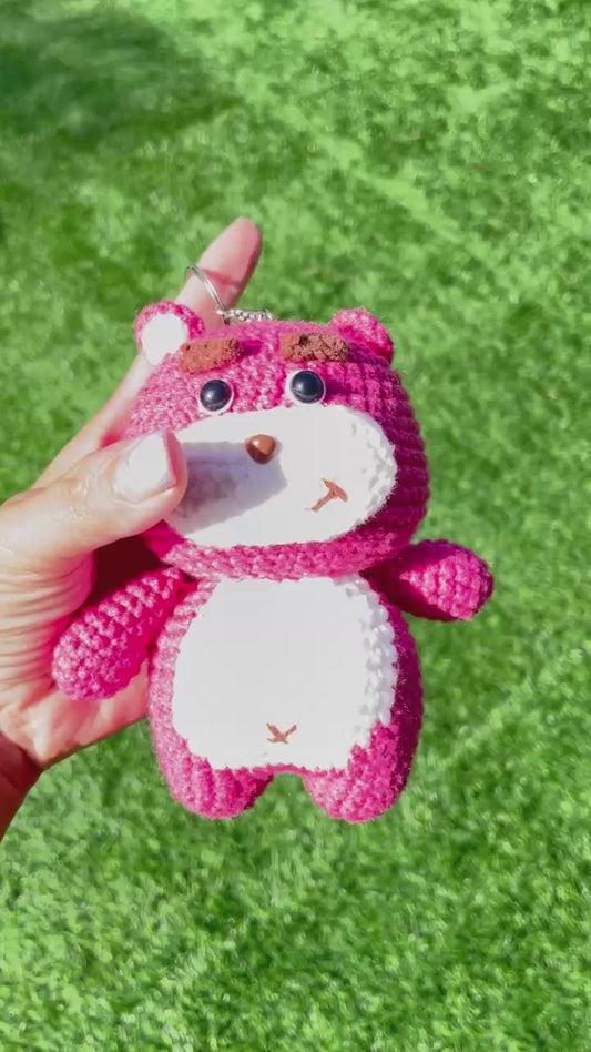 Handmade Crochet Lotso Plush Keychain