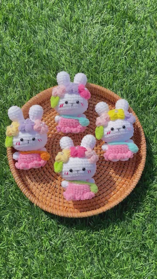 Handmade Crochet Bunny Rabbit Keychain