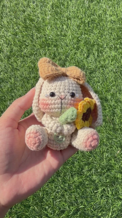 Handmade Crochet Bunny Rabbit Keychain