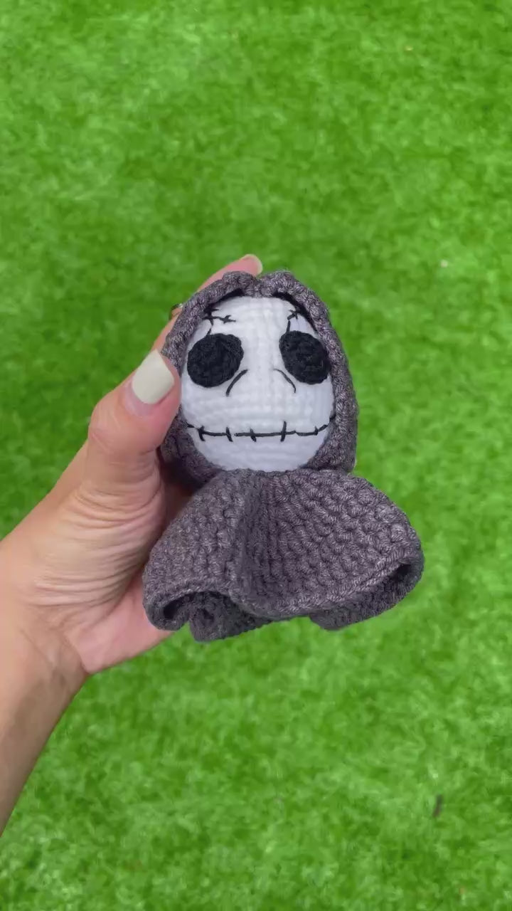 Handmade Crochet Spooky Halloween Death Keychain