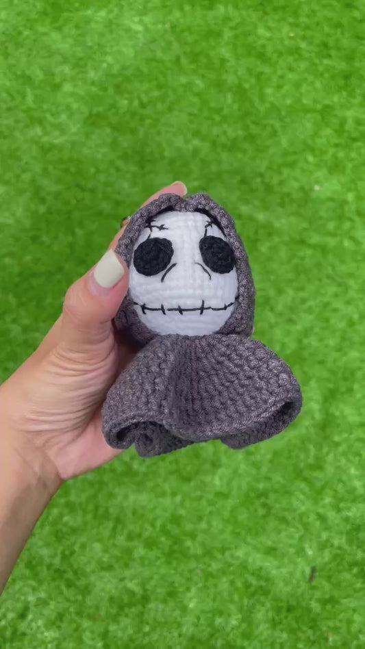 Handmade Crochet Spooky Halloween Death Keychain