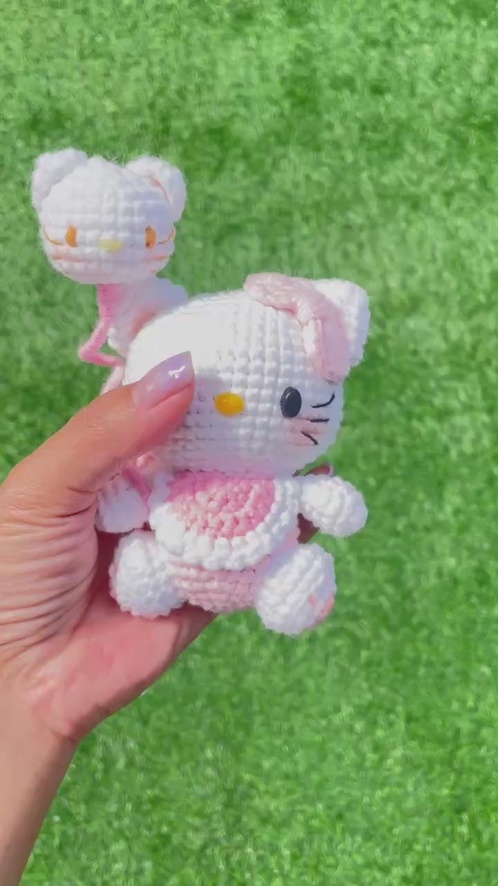 Handmade Crochet Hello Kitty Keychain