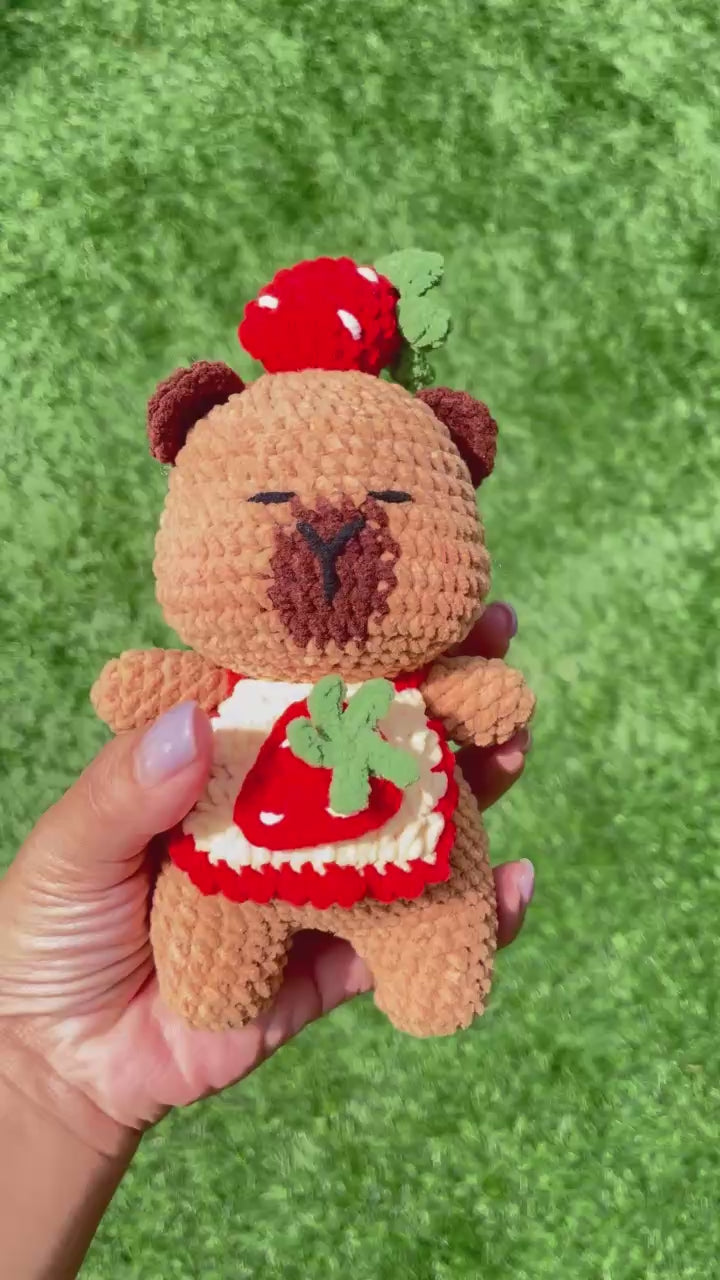 Handmade Crochet Capybara Plush Keychain