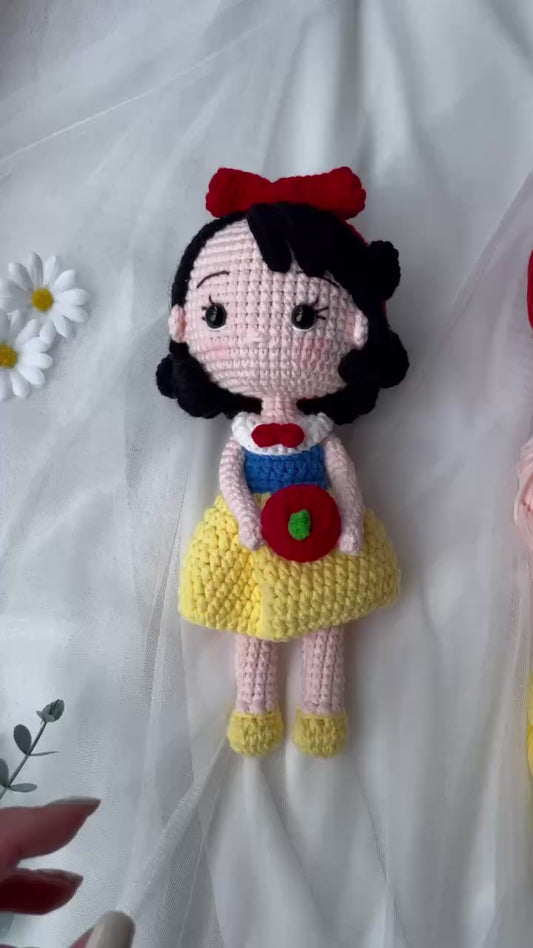 Handmade Crochet Snow White Princess Doll