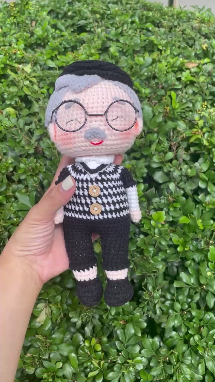 Handmade Crochet Grandma & Grandpa, Grandparents Dolls