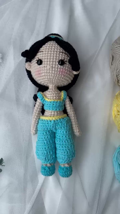 Handmade Crochet Jasmine Princess Aladdin Doll