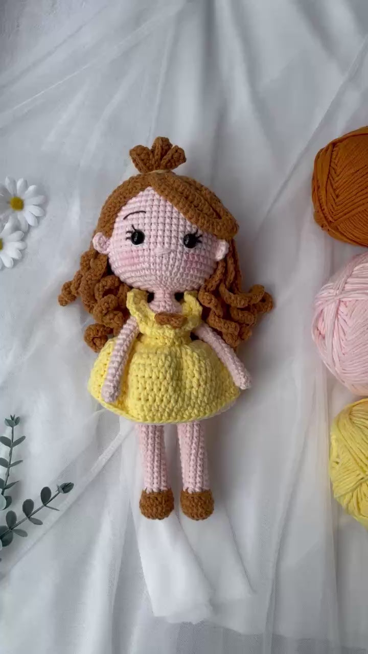 Handmade Crochet Belle Princess Beauty and the Beast Doll