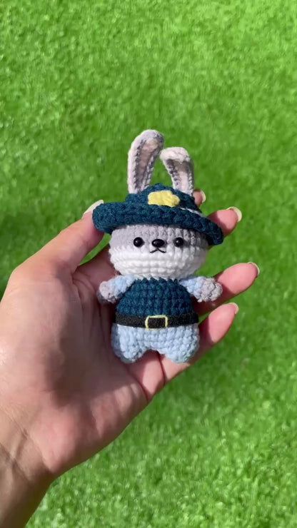 Handmade Crochet Zootopia Nick & Judy Keychain
