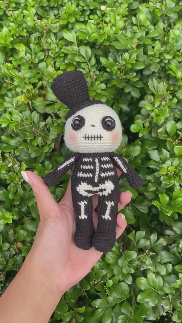 Handmade Crochet Skeleton Doll