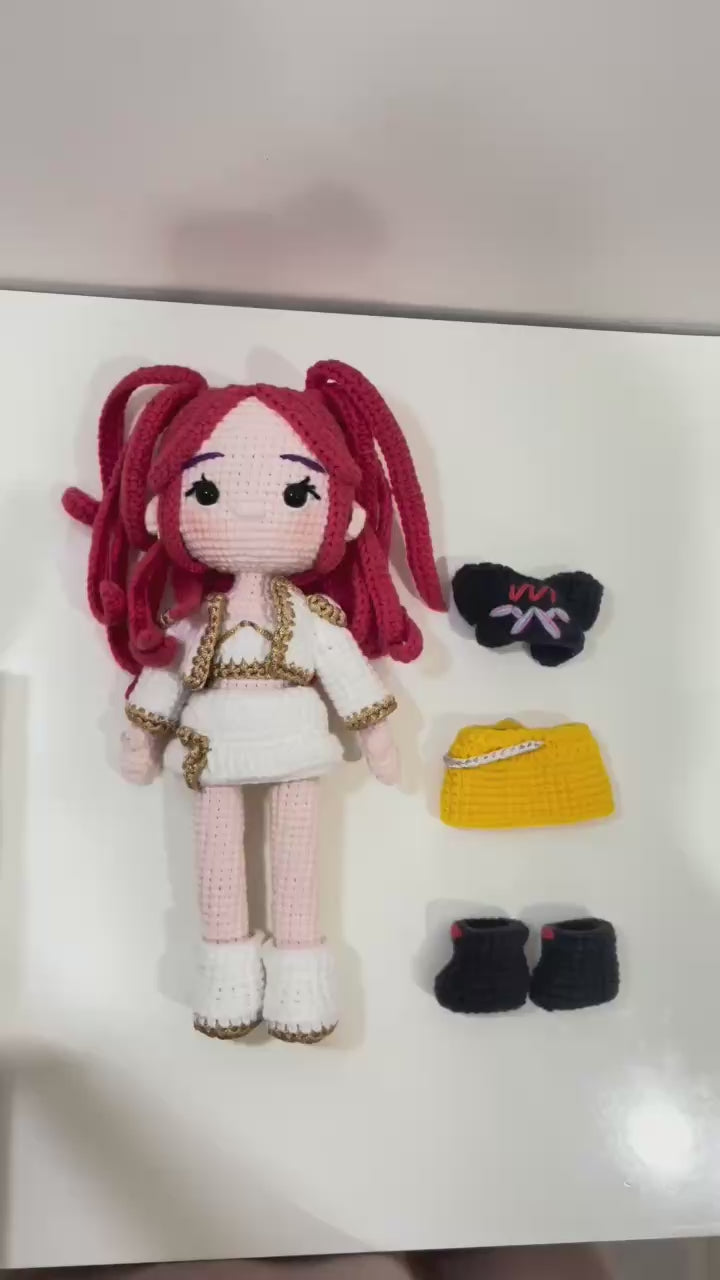 Handmade Crochet Huntrix Doll, KPop Demon Hunters