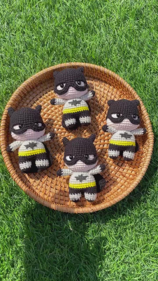 Handmade Crochet Batman Superhero Small Keychain