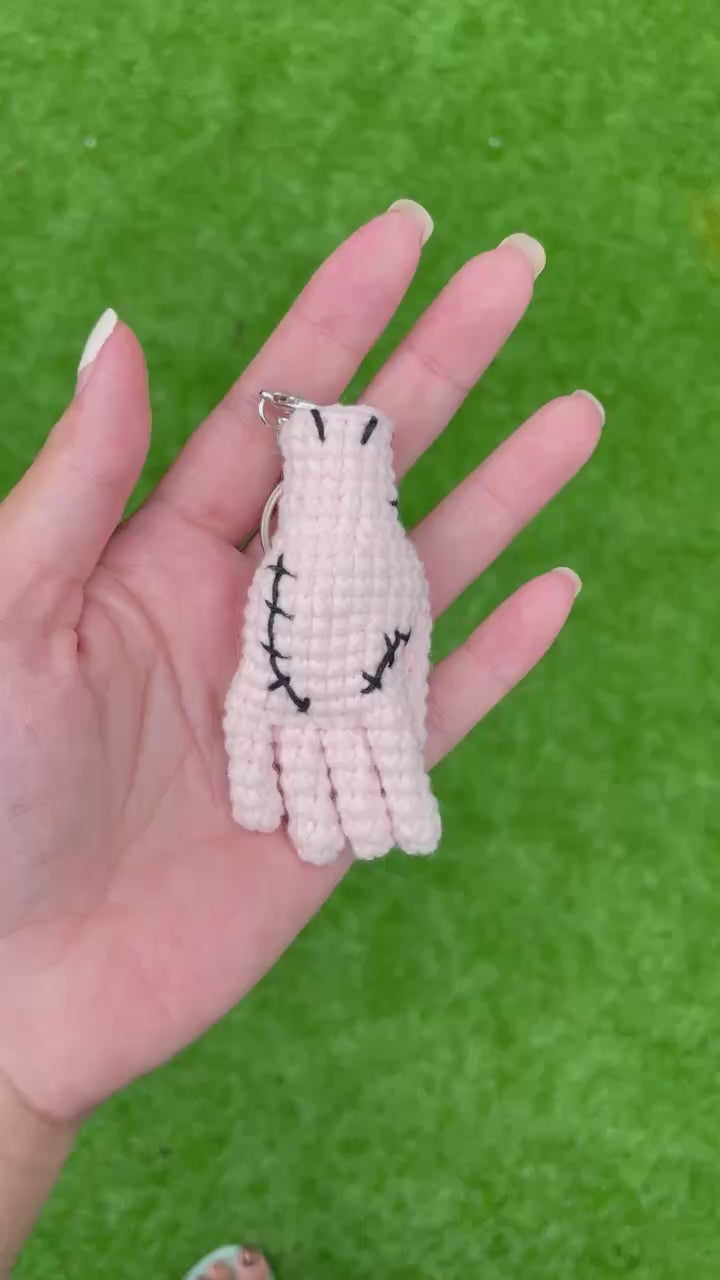 Handmade Crochet Spooky Halloween Thing Hand Keychain