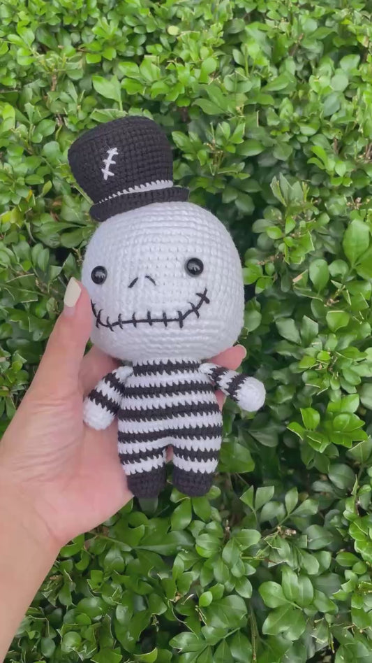 Handmade Crochet Jack Skellington Doll