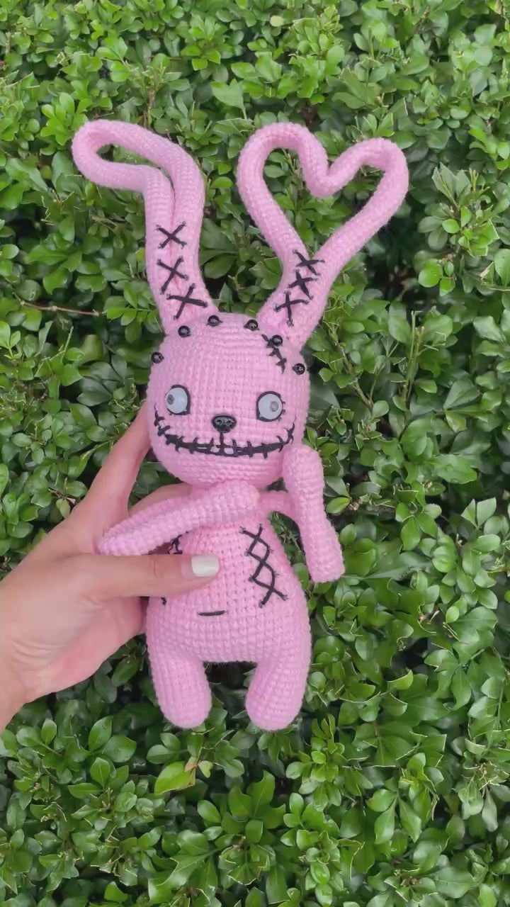 Handmade Crochet Creepy Bunny Plush