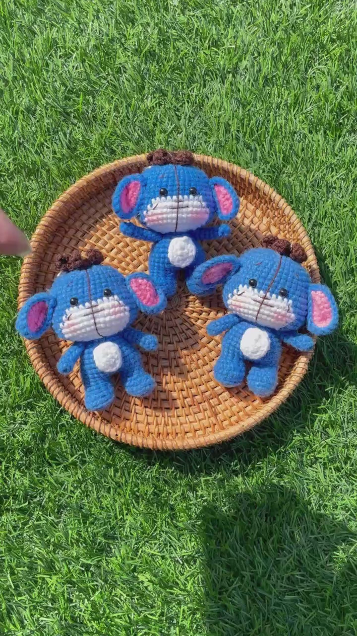Handmade Crochet Eeyore Keychain, Winnie the Pooh Donkey