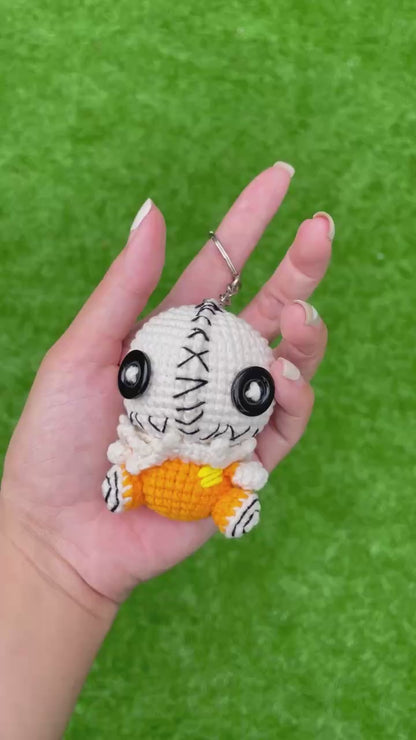 Handmade Crochet Halloween Creepy Sam Doll Keychain