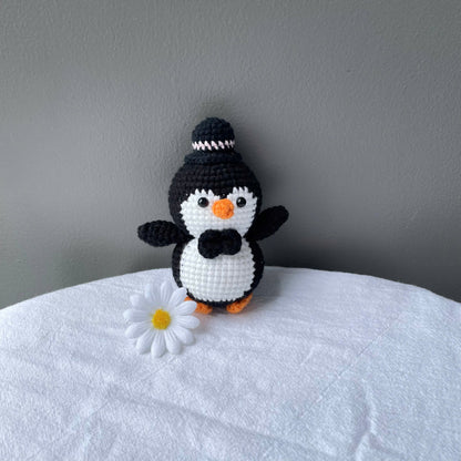 Handmade Crochet Penguin Couple Keychain