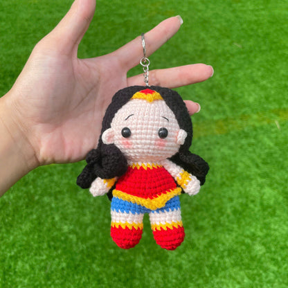 Handmade Crochet Loki Superhero Keychain