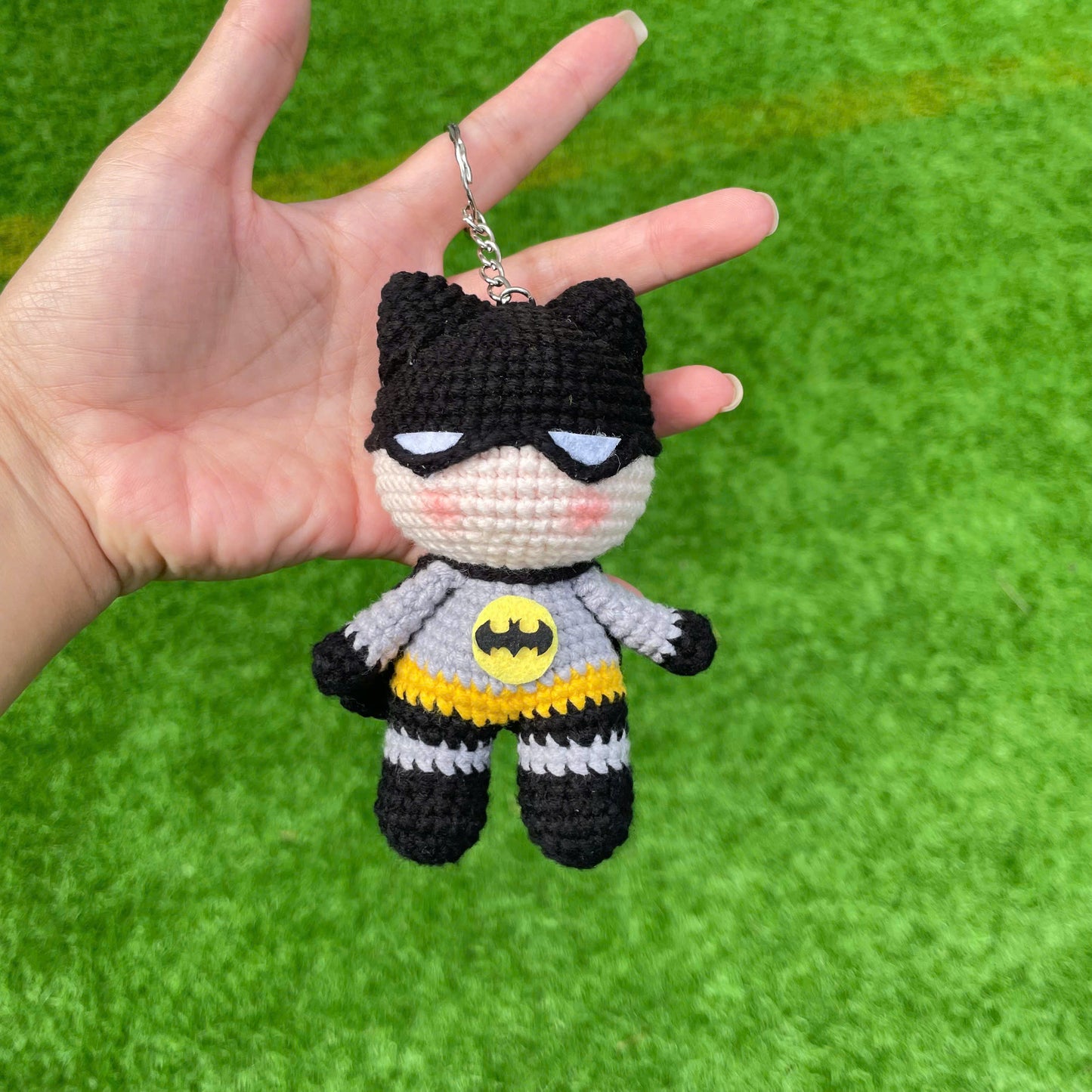 Handmade Crochet Superhero Keychain