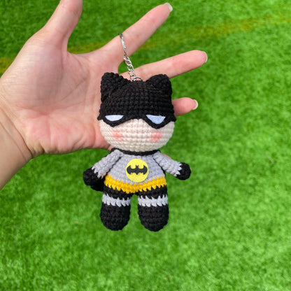 Handmade Crochet Superhero Keychain