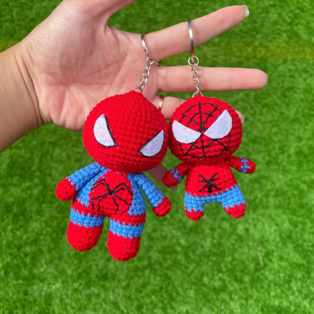 Handmade Crochet Captain America Superhero Keychain